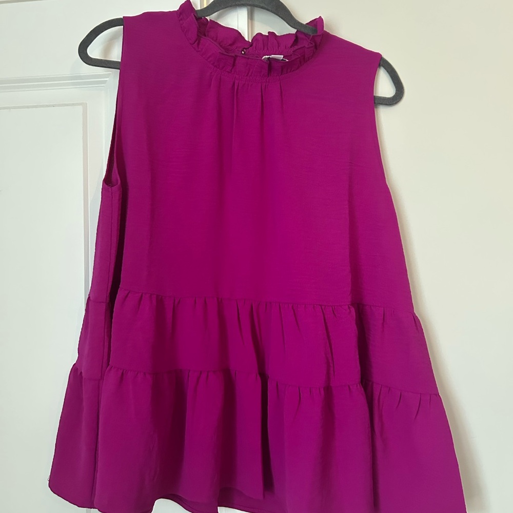 Elegant Fuchsia Sleeveless Blouse